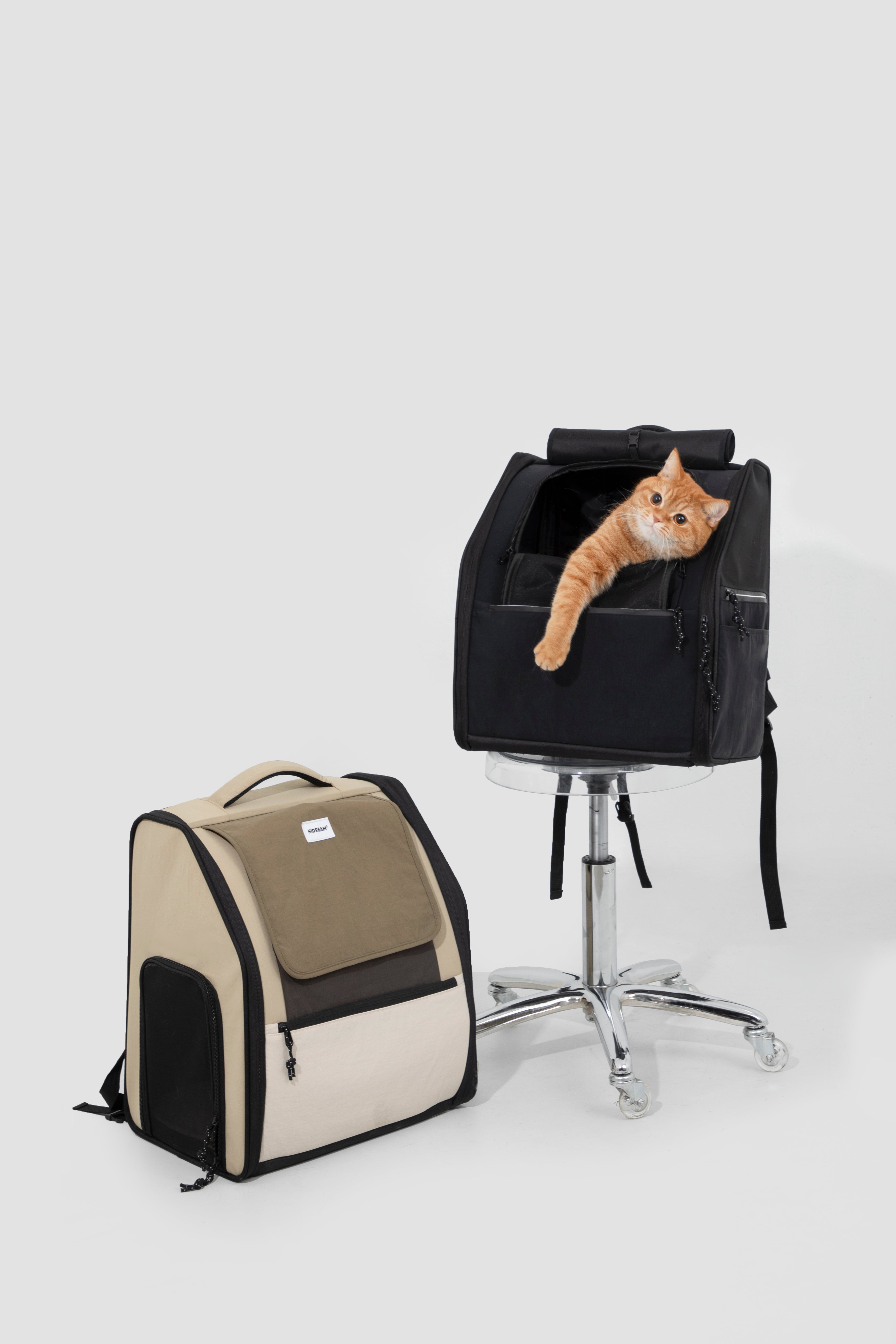 First Class Travel Cat Backpack Carrier (Chestnut Brown and Ebony Black)