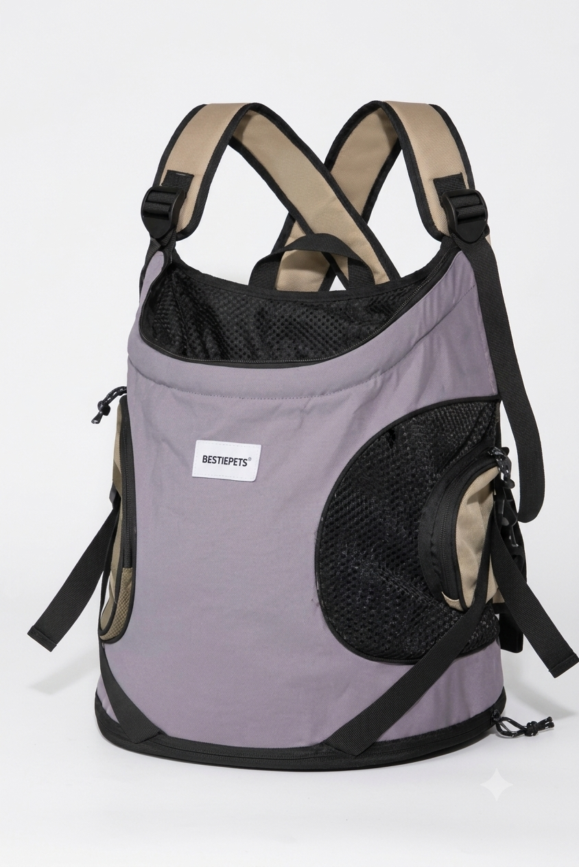 Hands-Free Front Pet Carrier Backpack – Breathable Travel Bag for Small Dogs & Cats