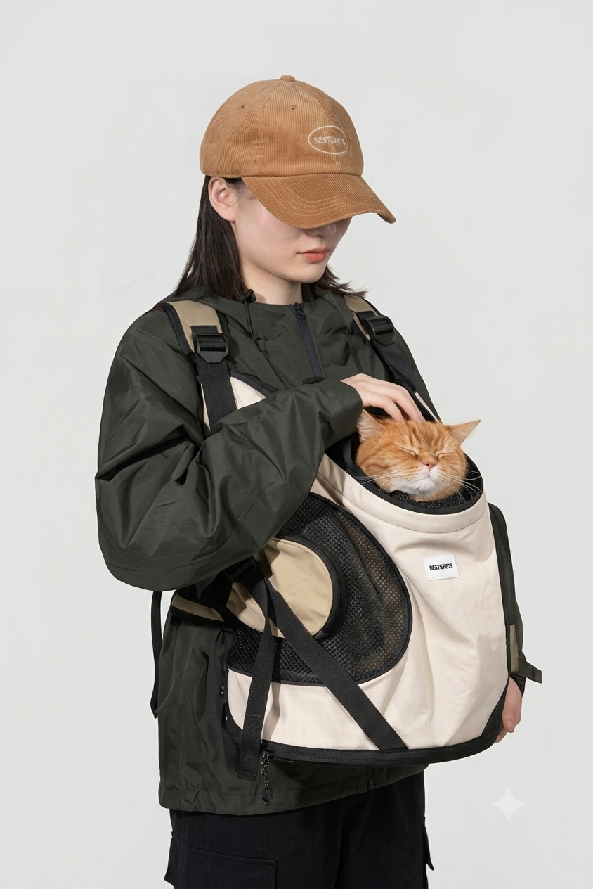 Hands-Free Front Pet Carrier Backpack – Breathable Travel Bag for Small Dogs & Cats